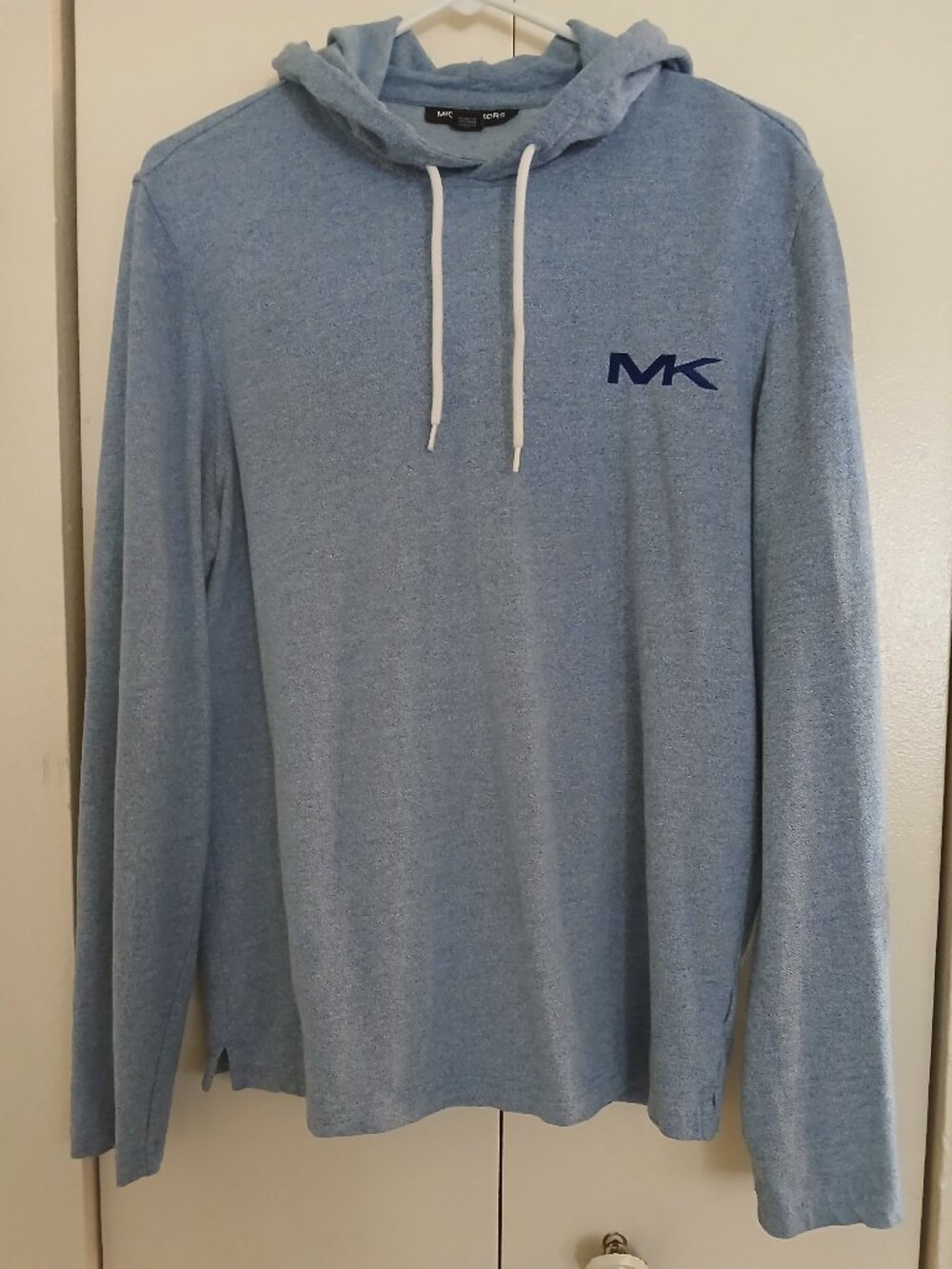 Men's Michael Kors Light Blue Hooded Shirt-Medium